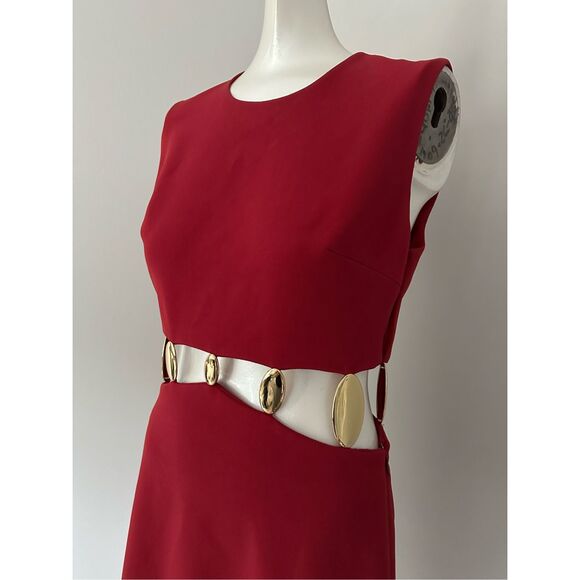 SIMKHAI Sleeveless Back Zip Dory Cut-out Embellished Mini Dress Red Size 2 $675 - Picture 10 of 12